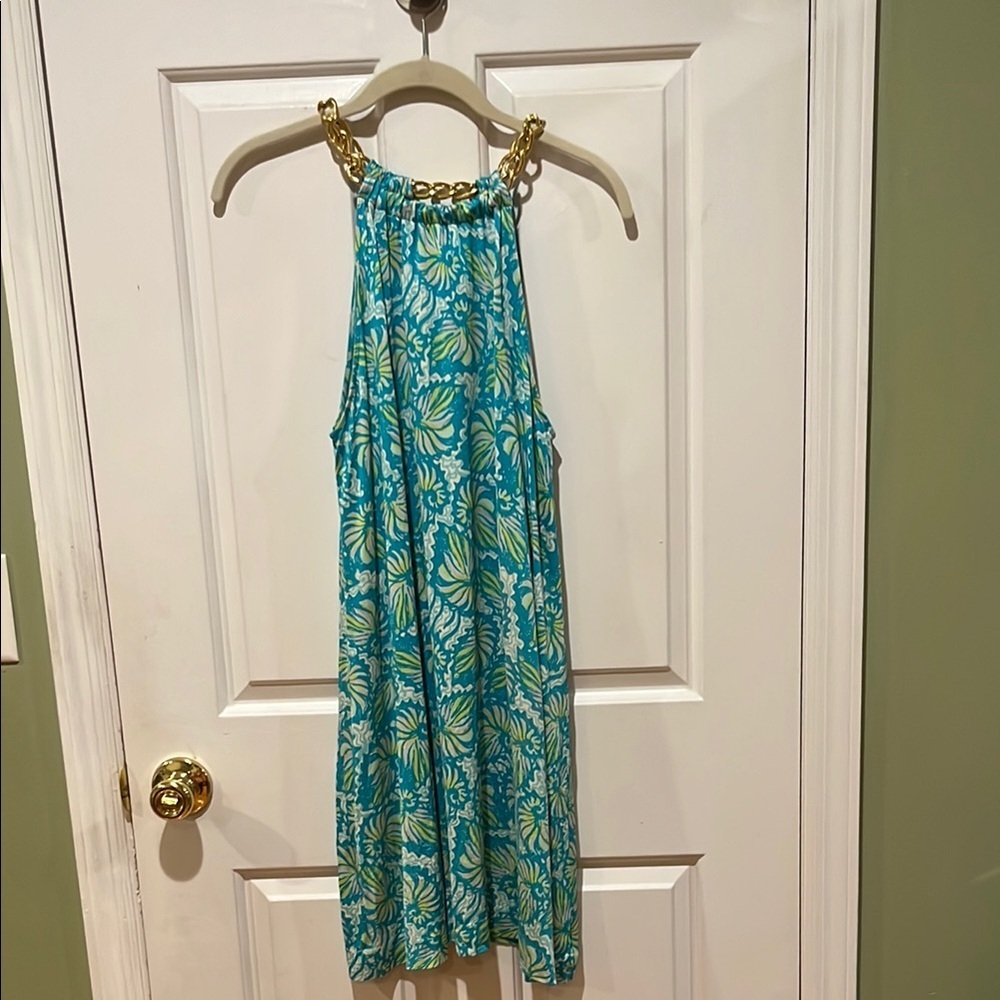 Lilly Pulitzer Blue and Green Midi Dress